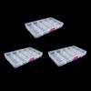 3pcs Fishing Tackle Box 15 Compartments Bait Lure Hook Case Supply Hooks Organizer Plastic Useful Large Capacity Gathering