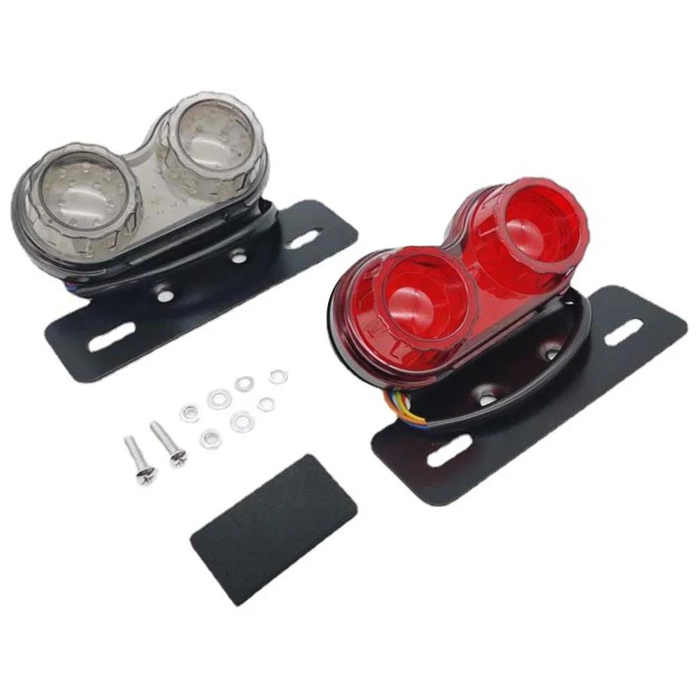 Modified Motorcycle Tail Light 12V Universal Customed Motorbikes Cafe Racer Chooper Red/Smoke Lens Led Rear Brake Stop Lamp