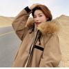 Women's Workwear Parka Cotton Coat Winter Thickened Fleece Lined Long Jacket