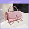 V Letter Fashionable Decoration With Glossy Material Women Chain Crossbody Bag