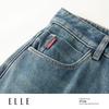 ELLE Damen Retro High-Waist Wide-Leg Jeans