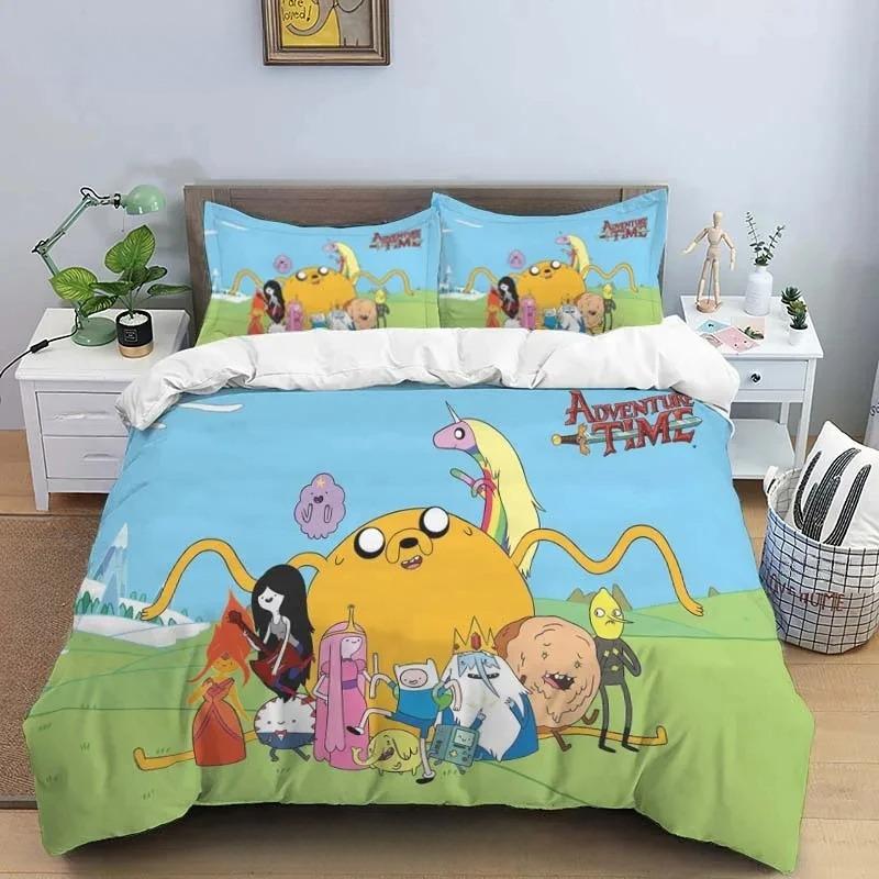 

Мультфильм Время приключений Финн и Джейк пододеяльник одеяло односпальная кровать двуспальная кровать 3d молодежный подарок для девочек и мальчиков 135X200cm-2pcs
