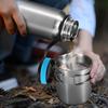 1000ml Stainless Steel Vacuum Insulated Water Bottle with 700ml Water Cup Hanging Pot for Outdoor Survival Camping