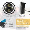 5.75 Inch Motorcycle Led Headlight Universal 6.5" Round Head Light for Harley Sportster Cafe Racer Honda Yamaha Suzuki Custom