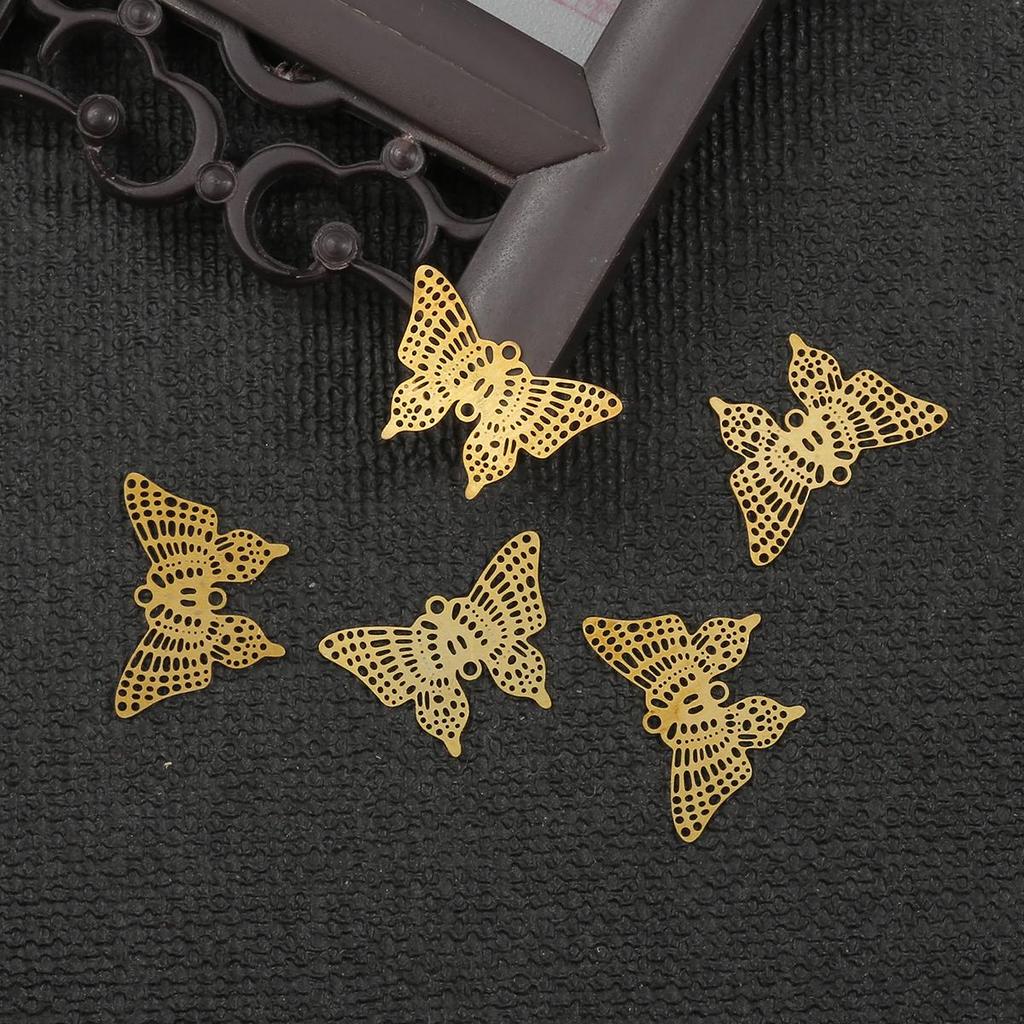 10pcs Copper Butterfly Wing Leaf Charm DIY Accessories Findings Supplies For Jewelry Making