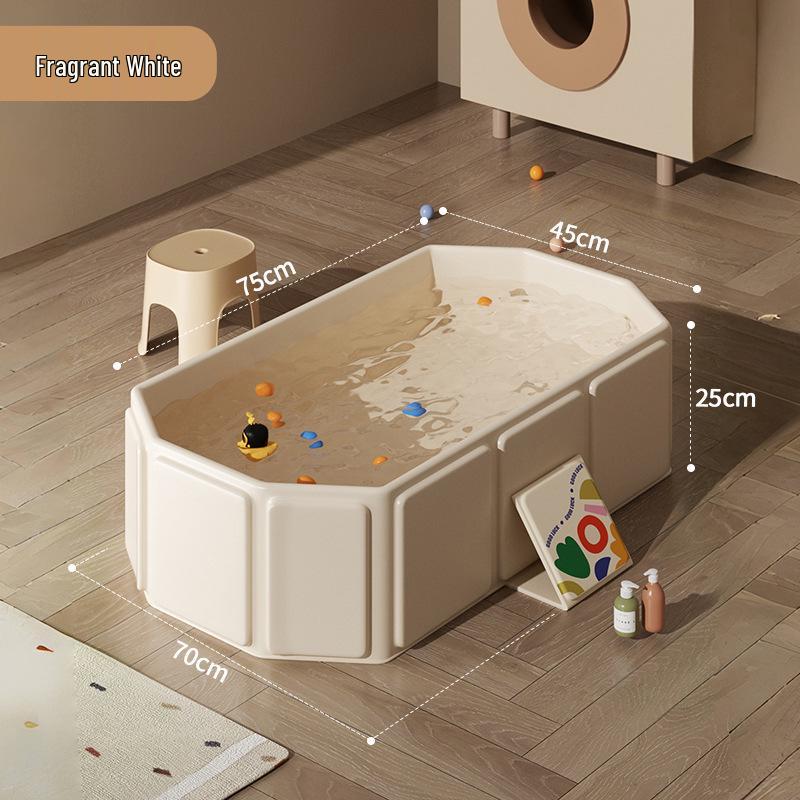 Large Portable Soaking Tub with Thick Quilted Insulation - No Installation Needed, Folding Bathtub for Adults.