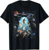 Galaxy Cat UFO Retro Funny Graphic Cat Owner Love Unisex T-Shirt