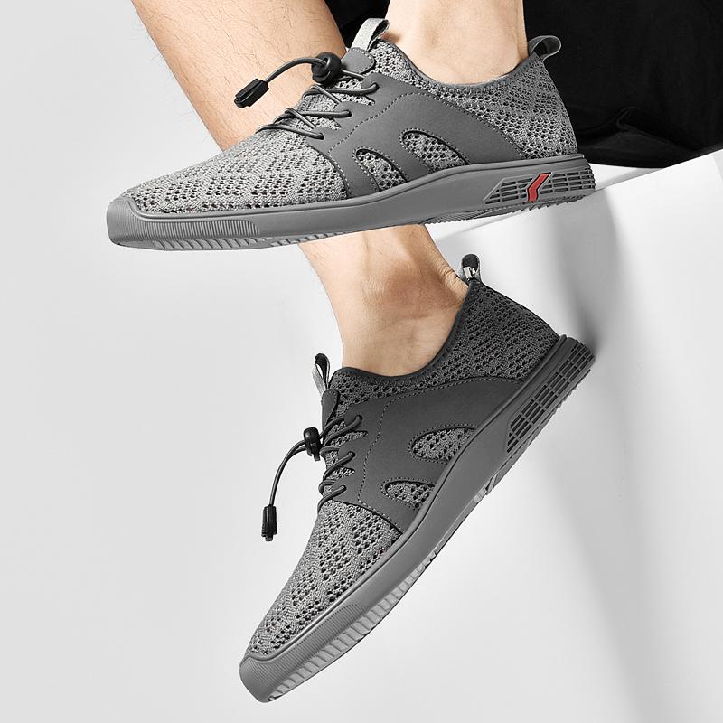 Fashion Autumn Men's Casual Flats New Sports Net Face Running Shoes Soft Bottom Travel Trendy Shoes Lightweight Outdoor Walking Shoes