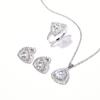 Triangle Zircon Jewelry Set Women'S Fashion Live Necklace Stud Niche Ring Jewelry Set