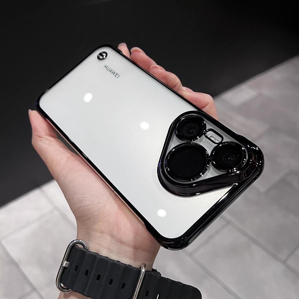 Applicable To Huawei P90 Borderless Mobile Phone Case MATE80 Transparent Electroplating Mate70p Anti-drop Magic8 Protective Case