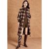 Women's Elegant Vintage Plaid Wool Blend Mid-Length Coat