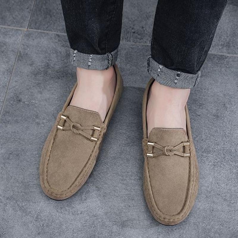 Fashion Work Low-Top Men's Leather Shoes Soft Suede Lightweight Legitimate In Promotion Classic Original Footwear Offer Male Casual Shoe