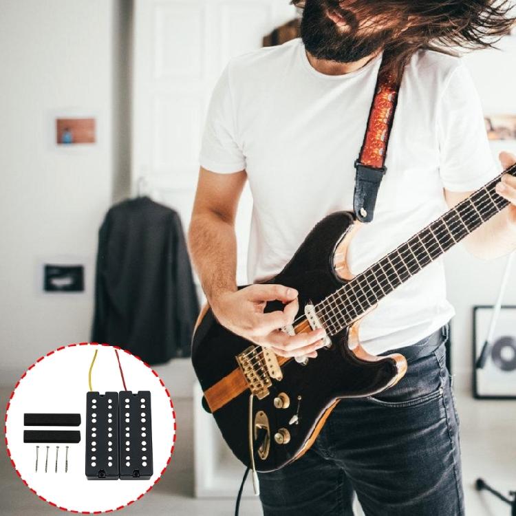 Double Bass Pickup Set 5 String Electric Bass Pickup Set Ceramic Magnet For Rich Tone and Hums Cancelling Performances