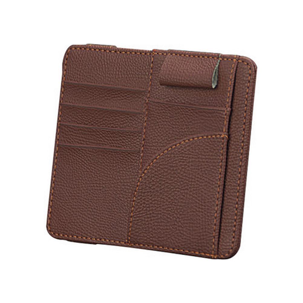 Car Sun Visor Organizer Holder PU Leather Sunglass CD DVD Card Stowing Case Auto Storage Holder Clip Holder Car Styling