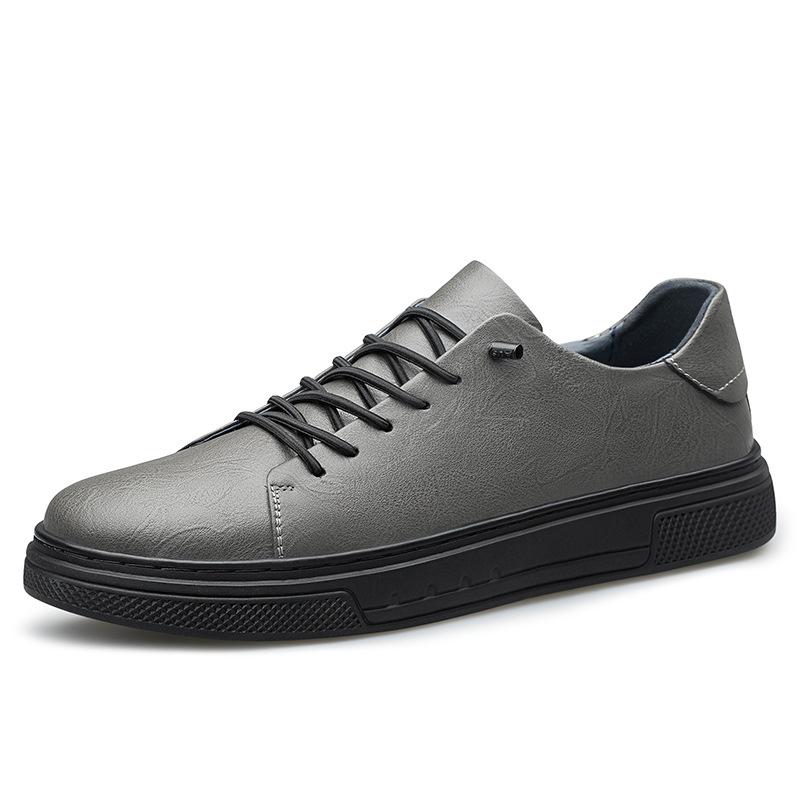 Men s Retro Fashion Cowhide Lace-up Sneakers - Spring Casual Loafers 38