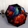 1pc Colorful Hummingbirds Amidst Vibrant Flowers Durable Cartoon Folding Umbrella,Compact Umbrella for Men and Women, Suitable for or Daily Use.N018