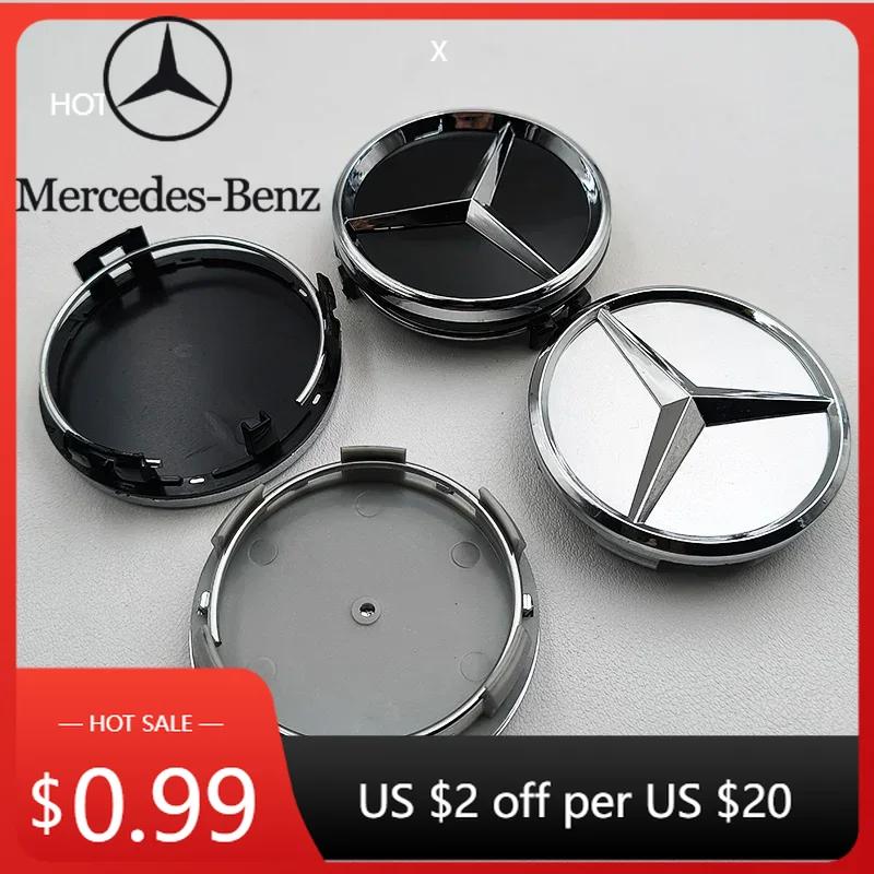 Heißer Autoaufkleber 4 Stück 60 mm Felgendeckel Radnabendeckel für Mercedes Benz A B C E S CLA CLS GLK ML GLA GLB GLC GLE Zubehör