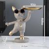 Desk Polyresin Dog Statue Tray Organizer for Living Room Home Decor Snack Holder Decorative Multi