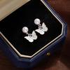 Fresh And Sweet Gradual Change Blue Butterfly Pearl Earrings Mori Cute Simple Stud Earrings Temperament Light Luxury High-End Earrings