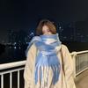 Yang Chaoyue Mohair Plaid Scarf Women's Autumn and Winter Versatile Soft Waxy Warm Imitation Cashmere Scarf Thickened Tide