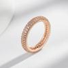 Fashion Shiny Natural Zircon Full Circle Rings For Women  Rose Gold Color Classic Wedding Bride Daily Fine Jewelry