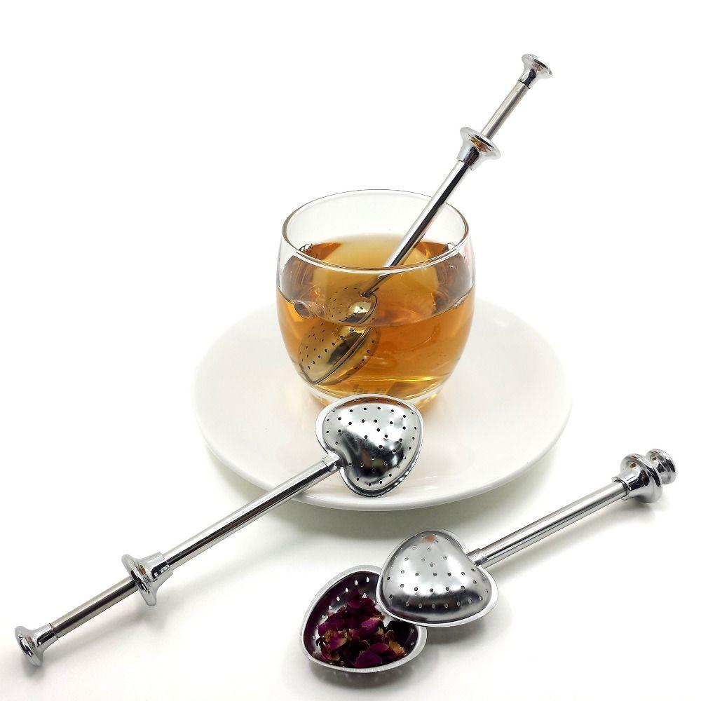 

Teapots with Handle Heart-shaped Spice Loose Leaf Tea Strainer Spoon Filter Diffuser Tea Infuser серебряный