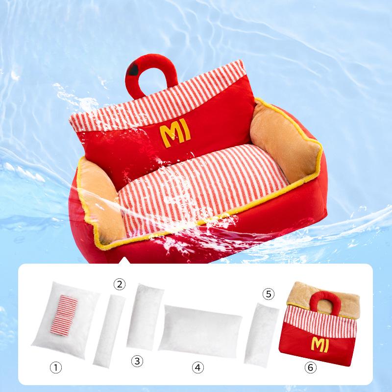 Removable and Wash Dog Kennel Pet Sofa Cat Cushion Winter Warm Pet Dog Kennel Winter Thickened Pet Bed Cushion