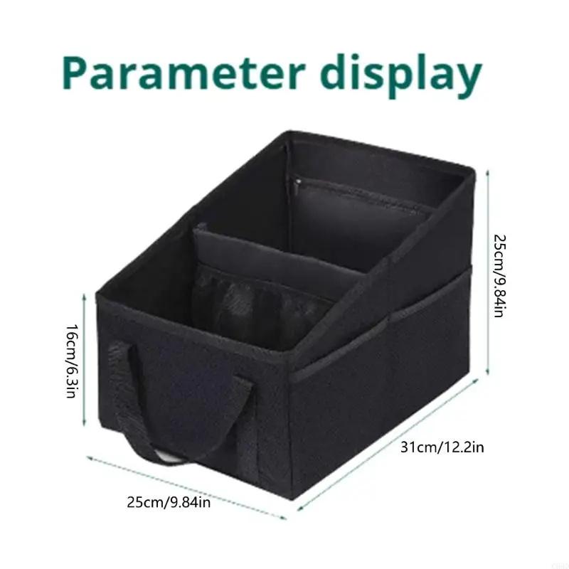 Black Car Trunk Organizer High Capacity Trunk Storage Organizer Box Save Space Car Seat Organizer Car Trunk Storage Box