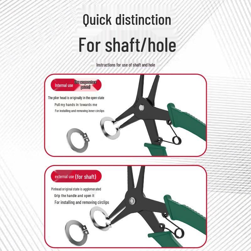 Two-in-One Multifunctional Circlip Pliers for Internal and External Rings