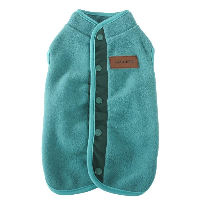 

Теплая одежда для собак Зимний флисовый костюм Комплект для одежды собаки Пуговичный жилет Куртка Пальто Для маленьких собак Французский бульдог Такса XS XS зелёный