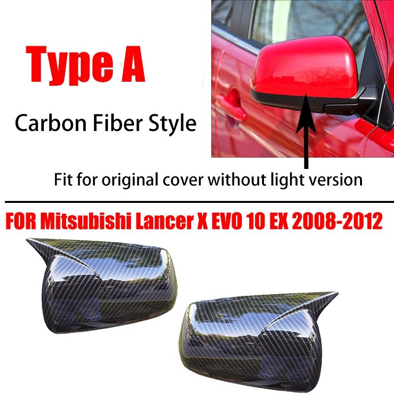 For For Mitsubishi Lancer X 10 EX EVO 2008-2016 Car Sticker Rearview Side Mirror Cover Wing Cap Exterior Rear View Case Trim