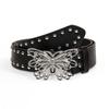 Studded Butterfly-Shaped Statement Belt Punk Goth Rock With Pin Buckle PU Leather Waistband Jeans Y2K Accessories