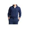 Polo Ralph Lauren Solid Color Polo Collar Half-Zip Long Sleeve Sweatshirt Men sweatshirt Navy-Blue 710934601-009