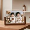 1Pc Walnut/Beech Creative Photo Frame Acrylic U Shape Transparent Frame Desktop Wood Wedding Pictures Frame Office Decor