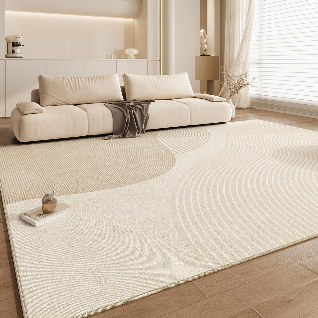 Modern Style Living Room Decoration Line Carpet Soft Rugs for Bedroom Stripe Design Non-slip Rug Home Cream Style Floor Mat