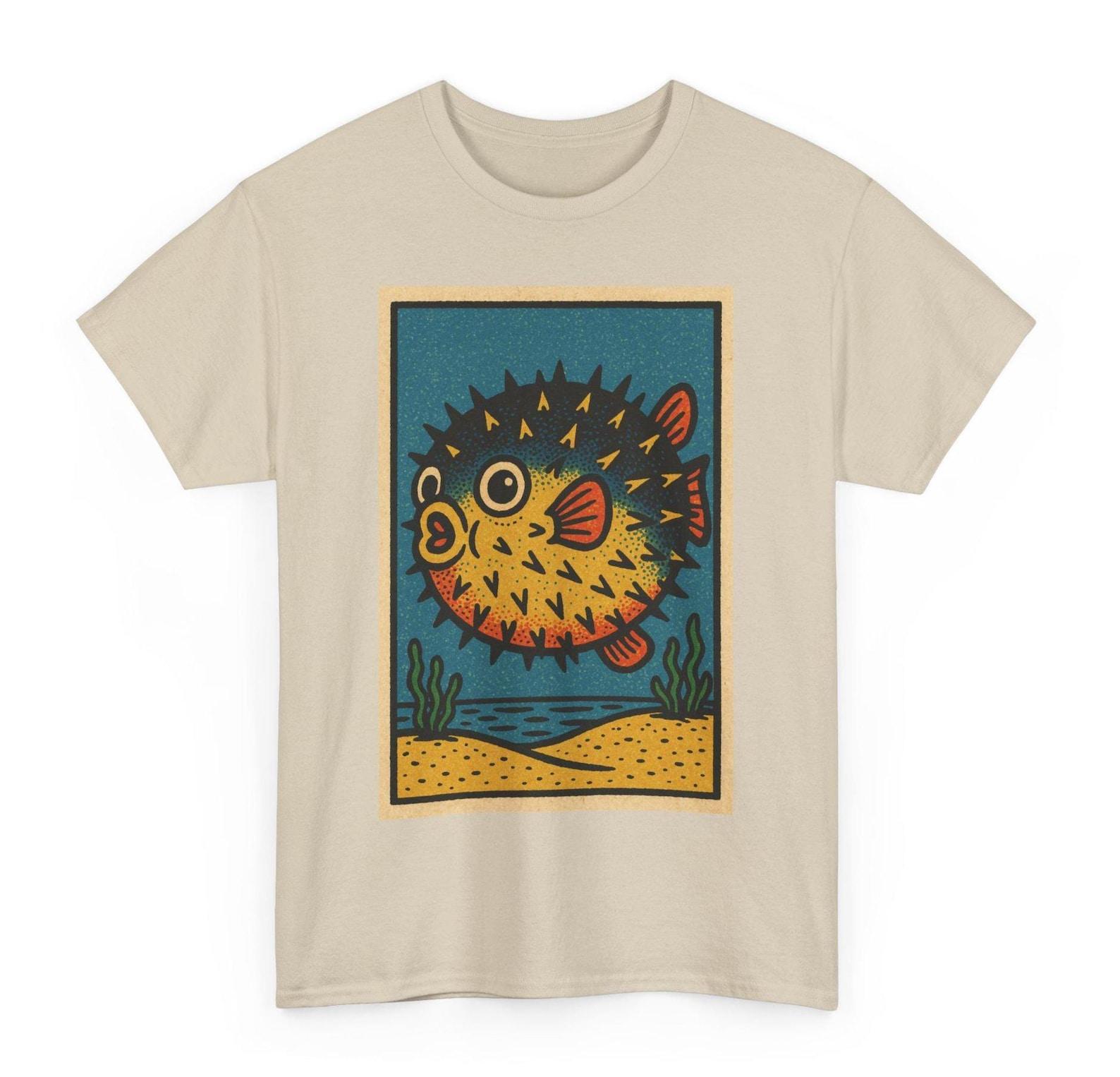 Pufferfish T-Shirt: Retro Comic Funny Meme Unisex Tee 3XL