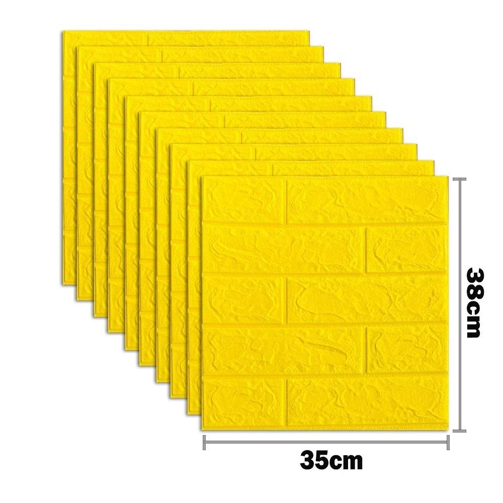38.5cmx35cm 3D Soft Foam Brick Wall Sticker Self Adhesive Wallpaper Decor White Black For Household Indoor Living Room Wall