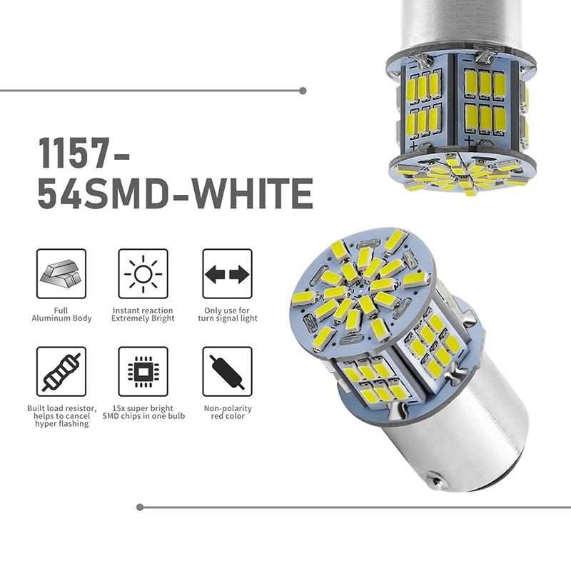 AA92-1157 LED Bulb White 54SMD 1080 Lumens, 7528 2357 2057 LED Light Bulbs For Brake Tail Running Parking Backup Light