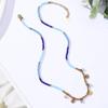 Vintage Multicolor Crystal Handmade Beaded Titanium Steel Round Pendant Clavicle Necklace For Women