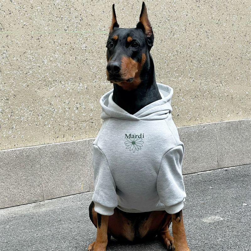 Large Dog Hoodie Winter Warm Clothes for Doberman German Shepherd Trendy Sweatshirt