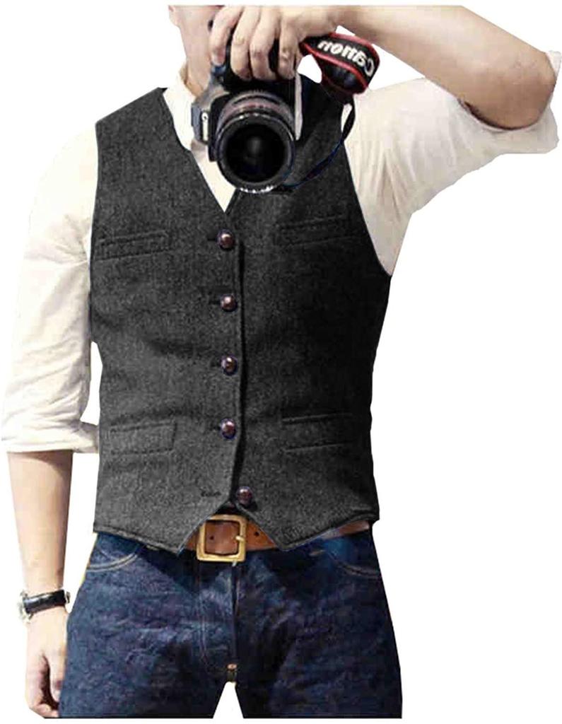 Men's Herringbone Business Casual Vest - British Style Hot Seller