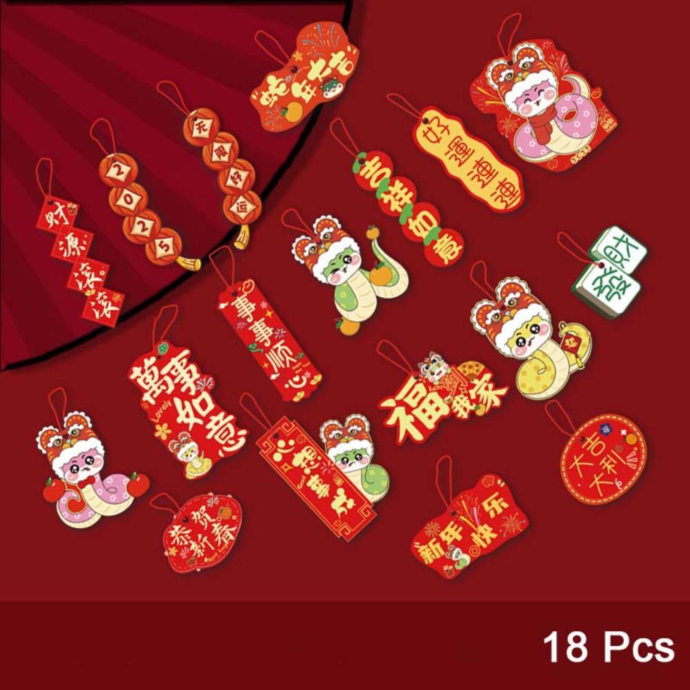 Red Hanging Pendant Tassel Greeting Cards Hanging Ornament Blessing Card Housewarming Potted Plant Decoration Chinese New Year
