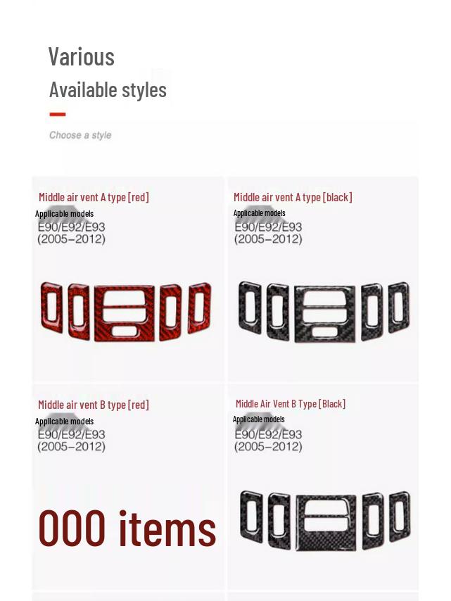 Carbon Fiber Dash Air Outlet Panel Sticker for BMW 3 Series E90/E92/E93