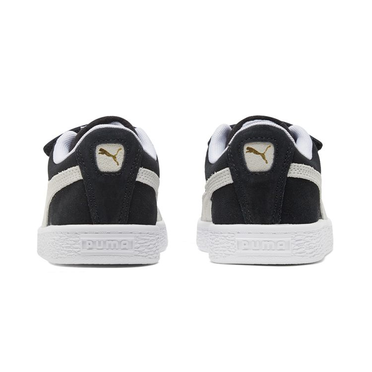 Puma Suede Classic Xxi Velcro Casual Durable Low-Top Kids Skate Shoes Kids sneaker White Black 380563-01