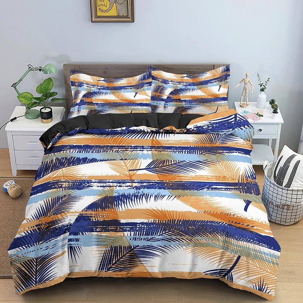 Feathers Pattern Comfortable Duvet Quilt Cover Pillowcase Bedding Set Children Bedroom Decoration Home Textile