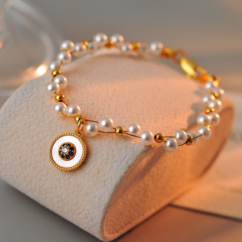 Elegant Double Layer Gold-Plated Starry Sky Necklace & Bracelet Set for Women