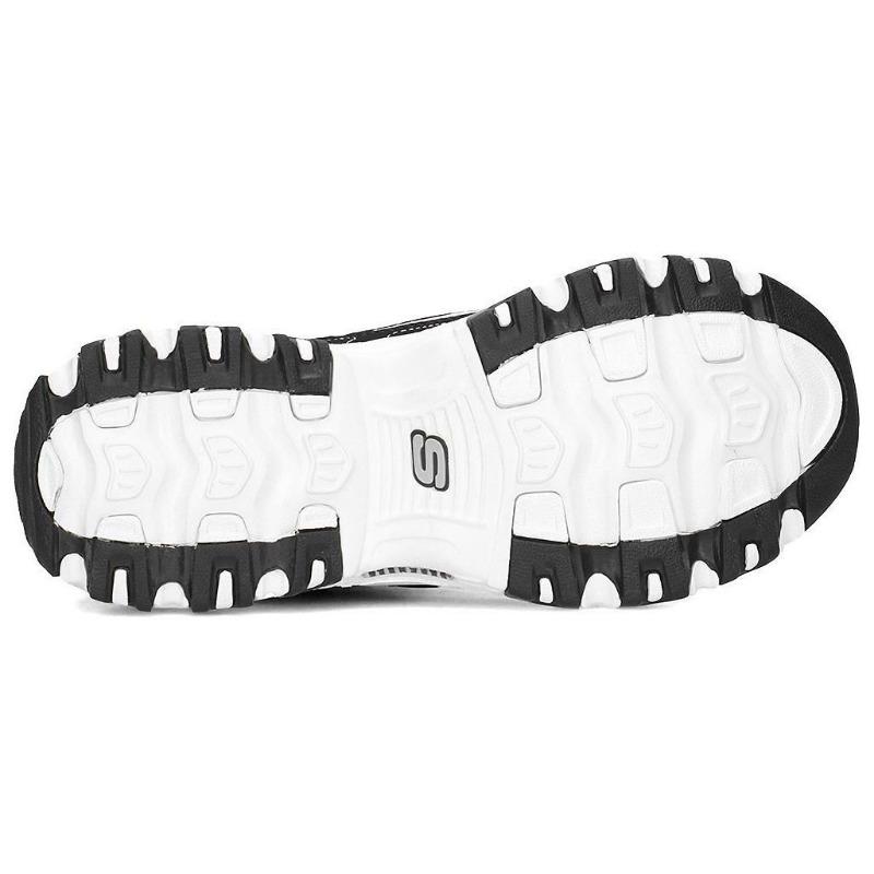 Skechers D'LITES 1.0 Men Retro Comfort Breathable Low Top Panda Dad Shoes White Black 52675-BKW