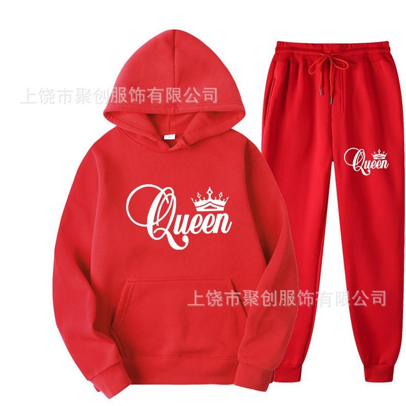 Mens Womens Hooded Sweatshirt Jogger Pants Set Casual Streetwear Outfit Sporty Loose Fit