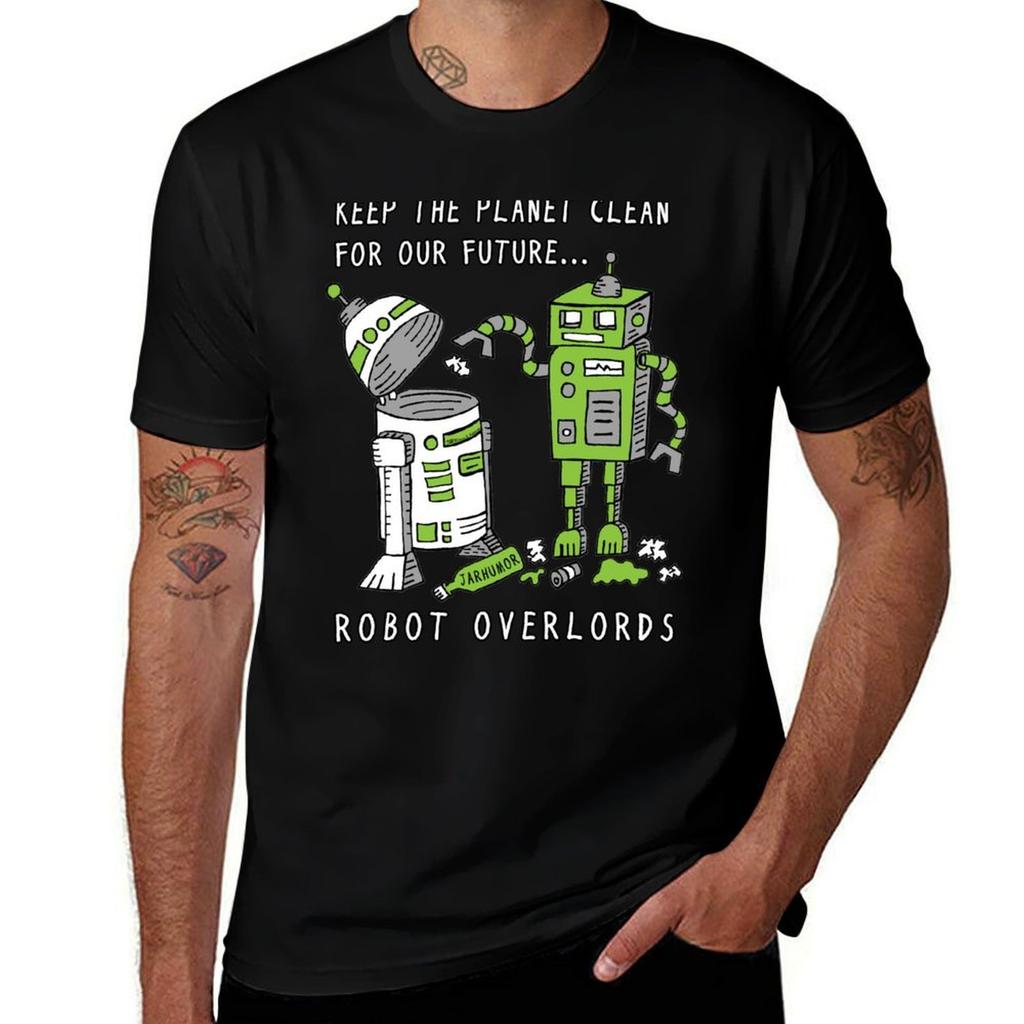 Robot Earth TShirt Comfortable Workout Short Sleeve Shirt