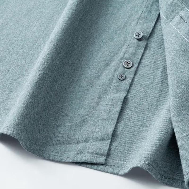 DIBINZE Men's Plus Size Solid Cotton Long Sleeve Shirt